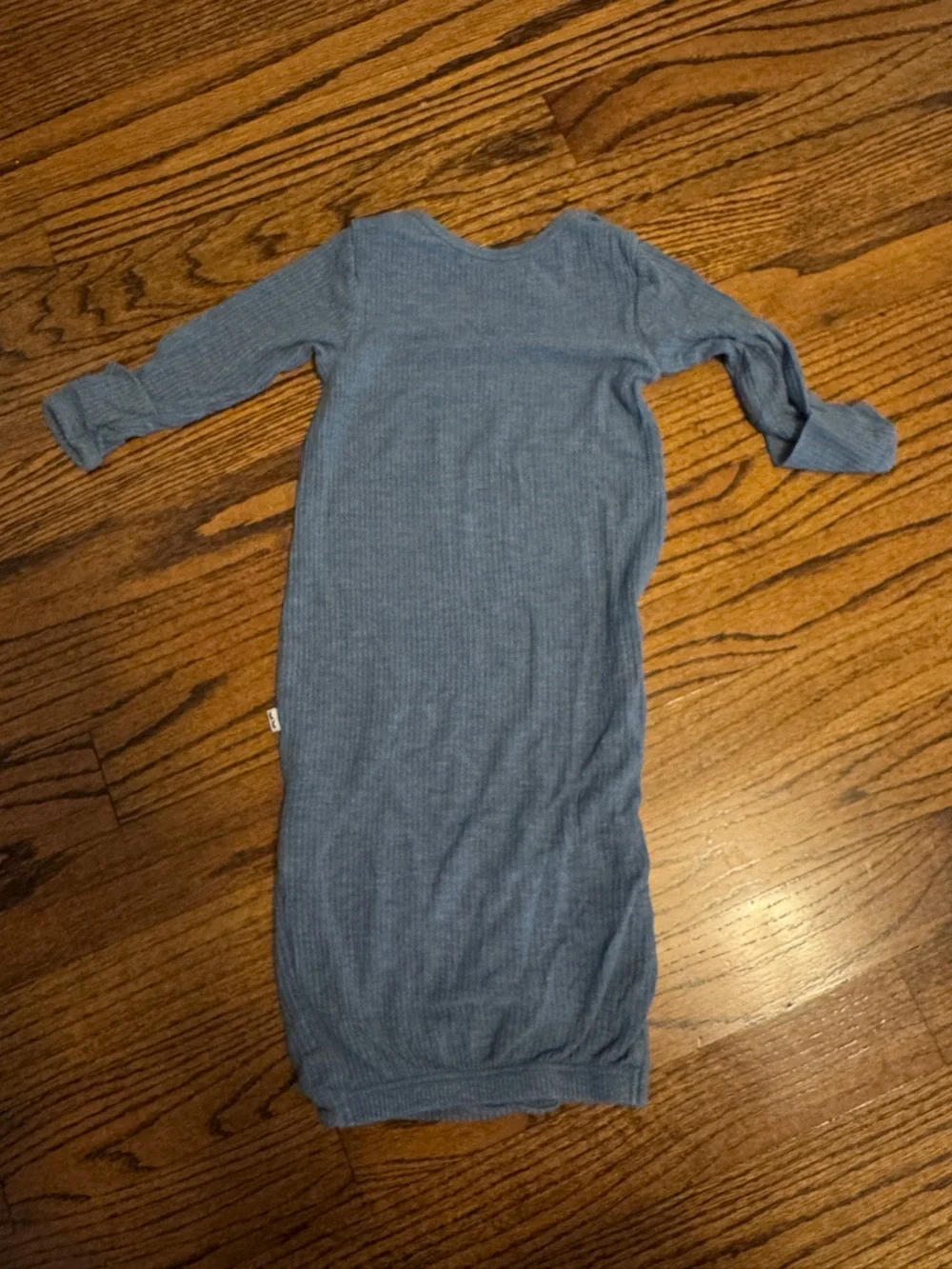 Little Sleepies Blue Ribbed Sleep Gown - Soft Long-Sleeve Pajamas - Newborn